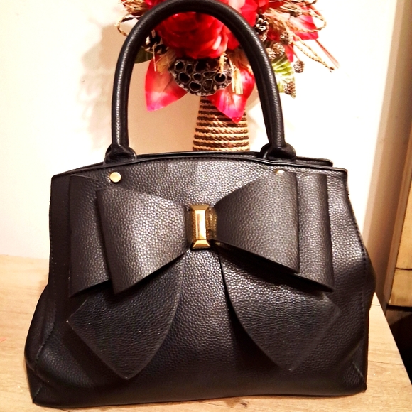 Handbags - Fashion Man Made Material Black Bow Handbag